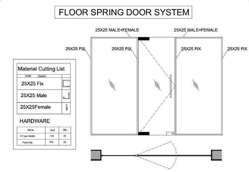 Floor Spring Door System layout