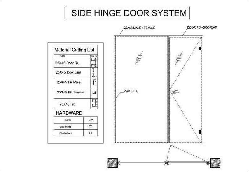 Side Hinge Door System layout