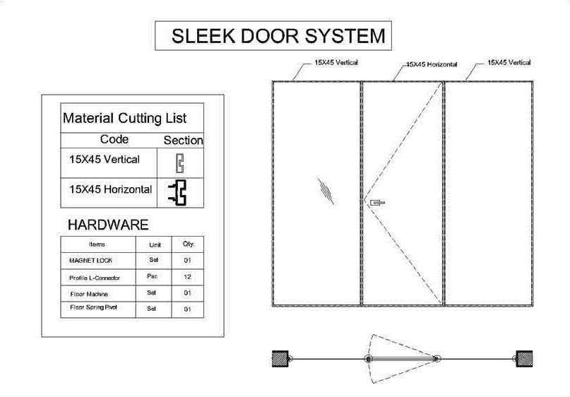 Sleek Door System layout